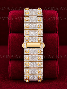 Reloj de Lujo con Diamantes Moissanite para Hombre, Estilo Hip Hop, Totalmente Cubierto de Diamantes, Automático, Cuadrado, con Brazalete de Acero Inoxidable en Oro y Plata - Product Image 3