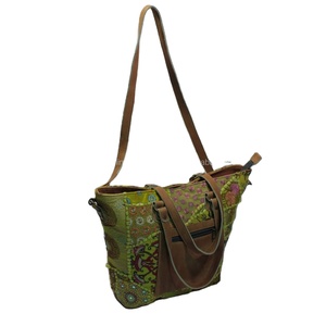 Grand sac fourre-tout en coton brodé pour femmes, mode ethnique, sac à main bohème - Product Image 1