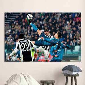 Elegante Lienzo Decorativo de Cristiano Ronaldo: Póster de Fútbol Impreso para Decoración del Hogar, Lienzo Enrollado - Product Image 1