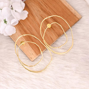 Pendientes de Moda para Mujer, Recién Llegados, Pendientes de Botón de Latón con Baño de Oro Mate, Joyería Sencilla, Pendientes de Moda para Boda, Regalo para Ella - Product Image 2