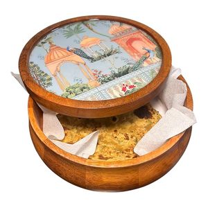Caja de Madera Clásica para Roti para Mantener las Chapatis Calientes Durante el Almuerzo y la Cena Familiares, Caja de Madera para Chapati de Gran Capacidad - Product Image 4