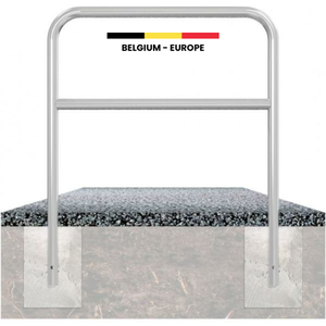 Outdoor <b>Bicycle</b> Parking <b>Rack</b> Crossbar Galvanized Steel Car Protection Concrete Installation Durable Bike Mount <b>Rack</b> - Product Image 1