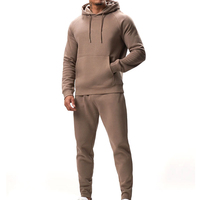 Ensemble de survêtements pour hommes en coton 100% de haute qualité, personnalisé avec logo, à capuche, épais, pour l'entraînement en salle de sport, 2 pièces