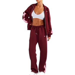 Ensemble de survêtement deux pièces pour femmes, veste zippée et pantalon de jogging, tenue de sport streetwear, vente en gros, exportateur OEM, fournisseur - Product Image 2