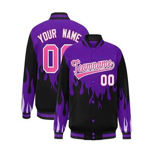 Chaqueta de béisbol de moda para hombre, chaqueta de bombardero con letras, cosido personalizado, nombre, número, logotipo, chaqueta de béisbol, deportes de entrada - Product Image 3