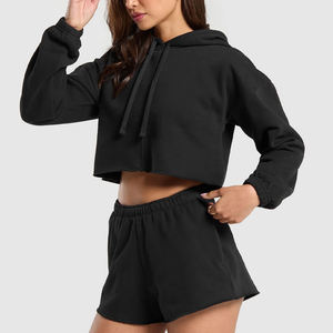 Women's Custom Logo XL Size Winter Two-Piece Tracksuit Oversized Jogger Sweatsuit Hoodie Sweatpants Set Windproof Fleece Plus - Product Image 3