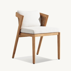 เก้าอี้ไม้สักแบบไม่มีที่วางแขน สไตล์โมเดิร์น สำหรับใช้งานกลางแจ้ง ทนทานและป้องกันการผุพัง - Product Image 2