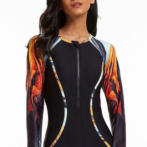 Tropical Style Women One Piece Swimsuit Colorful Summer Pattern For Beach Apparel Women Swimwear <b>Suits</b> - Product Image 5