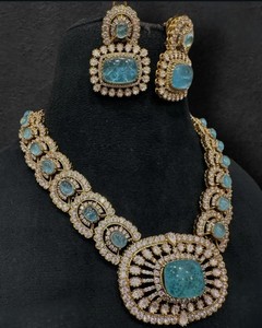 Venta caliente Kundan collar pendientes conjunto nupcial collar pendientes chapado en oro joyería declaración collar conjunto joyería - Product Image 3