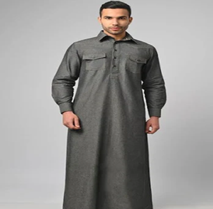 Moutarde Indienne Haute Qualité Arabe Dubaï Islamique Vêtements Ethniques Respirants Hommes Thawb Jubba Feuilles Complètes Ethnique Thobes Vente en Gros - Product Image 6