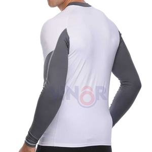 Venta caliente tamaño personalizado hombres MMA Rash Guard manga larga compresión Anti-UV secado rápido transpirable natación tela cómoda - Product Image 3