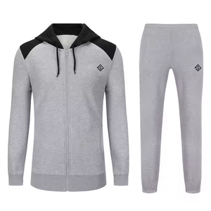 Conjunto Deportivo de Dos Piezas con Sudadera, Estilo Vintage, Oversize, Unisex, Ecológico, de Algodón Orgánico, Color Sólido Desteñido, para Gimnasio - Product Image 1