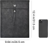 Carpeta de Presentación Expandible de Cuero Genuino Vertical Estilo Vintage New Era, Tamaño Carta A4, Portapapeles, Sobre, Bolsillo para Archivos