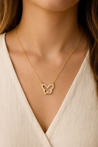 Collar Mariposa Plata Esterlina: Colgante Minimalista Zirconia Cúbica - Product Image 5