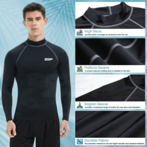 Usine de fabrication professionnelle Rash Guard Logo personnalisé imprimé Rash Guard en stock hommes Rash Guard - Product Image 5