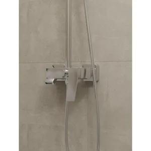 HERA Rainshower System with Single-lever <b>Shower</b> Mixer Set 8303 Chrome <b>Square</b> Rain <b>Shower</b> <b>Head</b> - Product Image 6