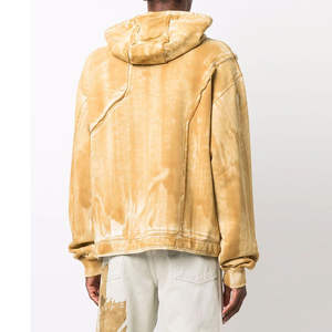 OEM Blank Custom 2025 Oversized Acid Wash Hoodie Fabricante 100% Cotton Hoodie High Quality Yellow Washed 420g Hoodie - Product Image 6