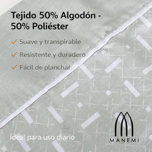 Juego de Sábanas y Fundas de Almohada de Algodón/Poliéster de 3 Piezas, Incluye Sábana Plana y Sábana Ajustable de hasta 30 cm, Producto Terminado - Product Image 3