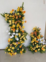 Nouveau thème tournesol jaune décoration de toile de fond de mariage proposition de fleur artificielle arrangement de fête d'anniversaire coureur de fleurs