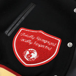 แจ็คเก็ตวาร์ซิตี้สไตล์ไฮสตรีทสุดเทรนดี้สำหรับผู้ชาย ทำจากขนสัตว์ 100% คอตั้ง ปรับแต่งสีและโลโก้ได้ ปักด้วยผ้าเชนิลล์ - Product Image 6