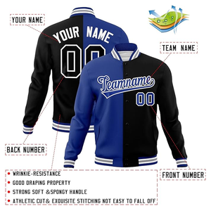 Chaqueta de béisbol ligera personalizada Varsity Bomber cortavientos Split Letterman diseño abrigo de invierno adultos jóvenes hecho tela de lona - Product Image 2