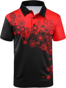 เสื้อกอล์ฟถักแบบสั่งทำพิเศษ ป้องกันริ้วรอย ไซส์ XL พิมพ์ลายตามสั่ง คุณภาพสูง ตกแต่งด้วยกระดุมโลโก้ แขนสั้น - Product Image 2