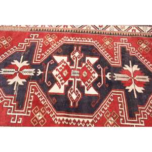 Classic <b>Red</b> Beige <b>Wool</b> Rug 4.4 X 6.6 ft Kilim Style Large Area Turkish Rectangle Rugs Latex Backing for Hallway 10mm Thickness - Product Image 5