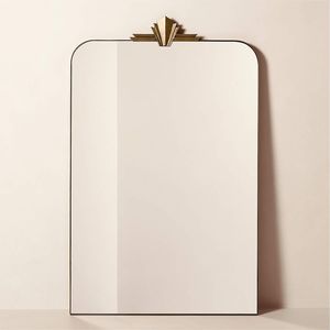 Arched Leaning Floor <b>Mirror</b> With <b>Gold</b> Metal Frame for Modern Bedroom and Dressing Spaces - Product Image 2