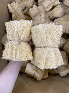 Lot de 6 éponges exfoliantes en loofah bio, loofahs pressés doux pour l'exfoliation corporelle, emballage personnalisé, cultivés au Vietnam - Product Image 1