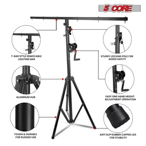 5Core DJ Light <b>Stand</b> 2Pc Stage Lighting Truss System Hand Crank Up Height Adjustable 65.5 to 111" - Product Image 6