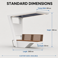 Banc solaire intelligent personnalisé avec chargeur USB sans fil et éclairage LED pour parcs, arrêts de bus et projets de ville intelligente
