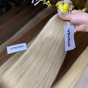 Top Trending 6 pulgadas Natural Straight Extensiones de cabello virgen vietnamita 100g Color claro a granel Remy Hair Bleached Style - Product Image 1