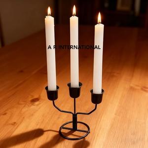 Hot Selling Black 3-Arm Metal Wire Candlestick Holder Small Decorative Candelabra for Easter <b>Valentines</b> Day Christmas Other - Product Image 2