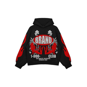 Survêtements de rue haute logo personnalisé unisexe motif solide accessoire d'hiver 100% coton français éponge polaire survêtement - Product Image 3