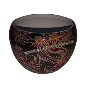 Maceta de metal Meena de calidad superior, maceta redonda de esmalte con patrón clásico para decoración de mesa de hogar y hotel - Product Image 1