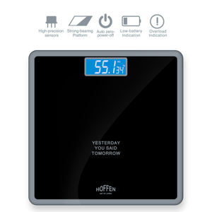 Prix d'usine HOFFEN, balance de pesée intelligente numérique personnelle pour salle de bain, écran LCD, verre trempé, 180 kg * 0,1 kg, HO-18 - Product Image 4