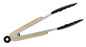 Pinces de cuisine en bois et acier inoxydable Market 28,5 cm (Bra A194004) - Product Image 1