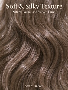 Perruque 100% cheveux humains, brun clair, longue, à couches, bouclée, ondulée naturelle, pour usage quotidien - Product Image 4