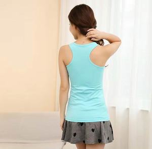 95% algodón 5% Spandex logotipo personalizado Racerback mujeres camiseta sin mangas - Product Image 3