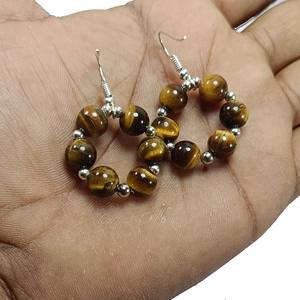 Boucle d'oreille oeil de tigre perles à facettes pierre précieuse de guérison cristal bijoux de mode boucles d'oreilles ensemble bijoux pour femmes grossiste - Product Image 6