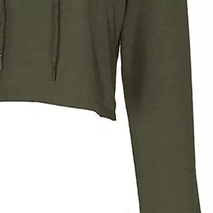 Venta al por mayor de alta calidad recortada superior Sudadera con capucha de moda al aire libre con estilo de manga completa de longitud Crop Top Mujeres Sudadera con capucha personalizada - Product Image 5
