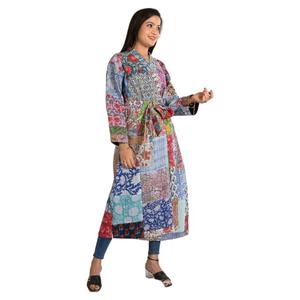 แจ็กเก็ตวินเทจชุดคลุมยาวแบบเย็บปะติดปะต่อกันชุดคลุมอาบน้ำชุดคลุมสำหรับเพื่อนเจ้าสาวทำจากผ้าฝ้ายทำด้วยมือ - Product Image 5