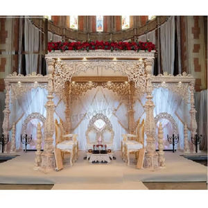 Encantador Mandap DE BODA tallado en madera, tamaño personalizado, Triple Pilar, conjunto de Mandapam barato, el mejor diseñador de decoración del Reino Unido, Australia, EE. UU. - Product Image 6