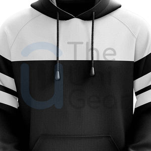 Vente en gros de sweats à capuche personnalisés 100% coton Streetwear décontracté respirant col à capuche motif solide Service OEM vêtements d'hiver - Product Image 3