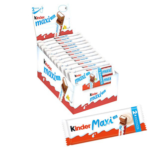 Kind-er Maxi Milk & Cocoa 21g Solid <b>Chocolate</b> Bars with Cream Filling Pack of 12 Including 36 Pieces Candy Ingredient - Product Image 1