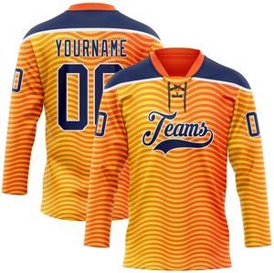 Custom Cheap Ice Hockey Jerseys Shirts Sublimated Print Unisex OEM Customized Style New Design Lace Hockey Wear 100% Polyester - Product Image 5