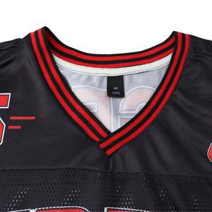 Maillot de football américain rétro en maille avec impression par sublimation respirante 100% polyester avec nom et numéro personnalisables - Product Image 3