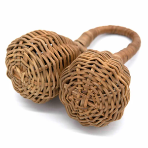 Juguetes de Instrumentos Tradicionales de Ratán Ecológico, Doble Sonajero, Hechos a Mano, para Bebés y Niños, Venta al por Mayor desde Vietnam - Product Image 2