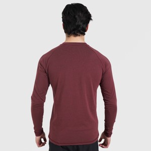 เสื้อยืดแขนยาว M024 สีแดงเลือดหมู สำหรับออกกำลังกายและยิมนาสติก - เสื้อผ้าออกกำลังกายที่สวมใส่สบาย - Product Image 2