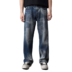 กางเกงยีนส์ผู้ชายผ้าฝ้าย100%, กางเกงยีนส์ลำลองทรงหลวมสำหรับฤดูหนาว - Product Image 1
